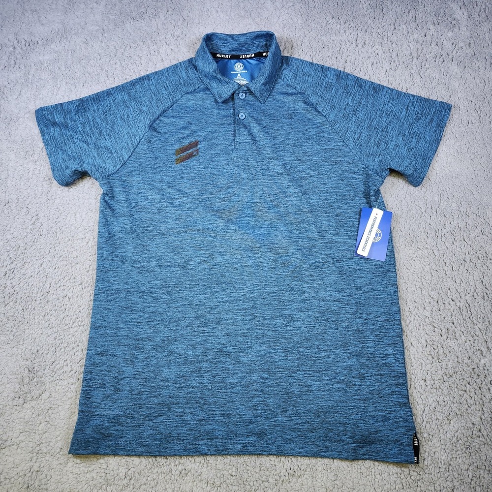 Hurley Athletic Spacedye SS Blue Heroic Performance Polo Mens Medium NWT New